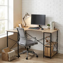 CARLA HOME Office Desk with 2 Shelves - Metal Frame - Natural - 120cm - Brown - Rustic-2