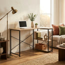 CARLA HOME Office Desk with 2 Shelves - Metal Frame - Natural - 120cm - Brown - Rustic-6