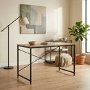 CARLA HOME Office Desk Computer Table - Metal Frame - Oak - 120cm - Brown - Rustic-6