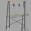 CARLA HOME Ladder Desk with Shelves - Steel Frame - Oak - 84cm - Brown - Study Desk-3