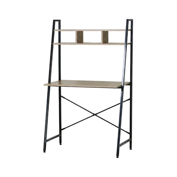 CARLA HOME Ladder Desk with Shelves - Steel Frame - Oak - 84cm - Brown - Study Desk