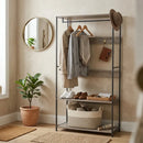 CARLA HOME Freestanding Clothes Rack with Shelves - Grey - 175 cm - Clothing Rack-2