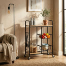 CARLA HOME Kitchen Trolley Cart with Wire Baskets - Brown - Rustic - Steel - Kitchen Rolling Cart-7