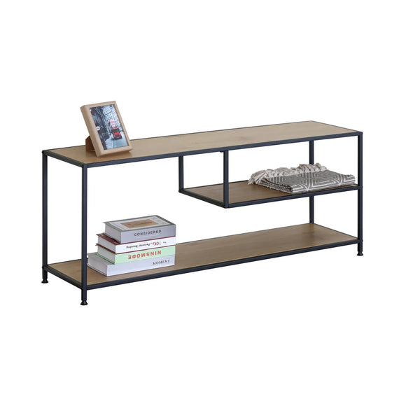 CARLA HOME Industrial Console Table - 3 Shelf Open Storage - Brown - Commodity Shelf
