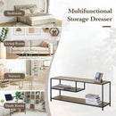 CARLA HOME Industrial Console Table - 3 Shelf Open Storage - Brown - Commodity Shelf-4