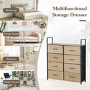CARLA HOME 8 Drawer Tallboy Large Storage Cabinet - Brown - Rustic - Steel - Chest Drawers Tallboy-4