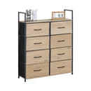 CARLA HOME 8 Drawer Tallboy Large Storage Cabinet - Brown - Rustic - Steel - Chest Drawers Tallboy-9