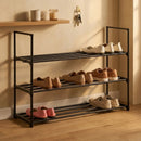 CARLA HOME 3 Tier Metal Shoe Rack - Free Standing Organiser - Black - Basic - Steel-2