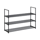 CARLA HOME 3 Tier Metal Shoe Rack - Free Standing Organiser - Black - Basic - Steel-8