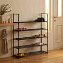 CARLA HOME 5 Tier Metal Shoe Rack - Free Standing Organiser - Black - Basic - Steel-2
