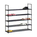 CARLA HOME 5 Tier Metal Shoe Rack - Free Standing Organiser - Black - Basic - Steel-9