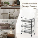 CARLA HOME 3 Tier Rolling Kitchen Trolley Cart - Metal Mesh - Black - Basic - Steel-4