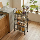 CARLA HOME 4 Tier Rolling Kitchen Trolley Cart - Metal Mesh - Black - Basic - Steel-6