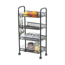 CARLA HOME 4 Tier Rolling Kitchen Trolley Cart - Metal Mesh - Black - Basic - Steel-9