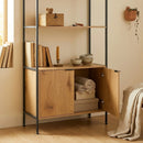 CARLA HOME Bookcase with Cabinet - 3 - Tier Display Shelf - Brown - Storage Cabinet-5