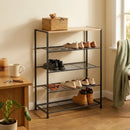 CARLA HOME 5 Tier Shoe Rack - Metal Mesh Organiser - Rustic Brown - Steel - Metal Mesh Shelves-2