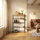CARLA HOME 5 Tier Shoe Rack - Metal Mesh Organiser - Rustic Brown - Steel - Metal Mesh Shelves-5