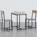 CARLA HOME 3 - Piece Dining Table Set - Square Table 2 Chairs - Brown - Dinning Table-3