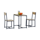 CARLA HOME 3 - Piece Dining Table Set - Square Table 2 Chairs - Brown - Dinning Table-9