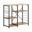 CARLA HOME Kitchen Baker's Rack 4 Tier - Metal Shelf with Hooks - Brown - Kitchen Rack-8