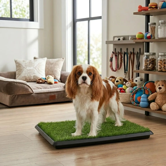 CARLA HOME Dog Grass Pad with Tray - 3-Layer - Outdoor - Puppy Potty Pad Grass