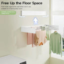 CARLA HOME Wall Mounted Clothes Drying Rack - Foldable - Balcony Folding Clothes - White-5