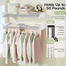 CARLA HOME Wall Mounted Clothes Drying Rack - Foldable - Balcony Folding Clothes - White-7