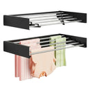 CARLA HOME Wall Mounted Clothes Drying Rack - Foldable - Balcony Folding Clothes - Black-1