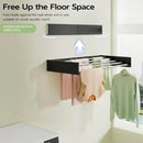 CARLA HOME Wall Mounted Clothes Drying Rack - Foldable - Balcony Folding Clothes - Black-5