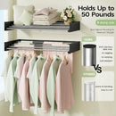 CARLA HOME Wall Mounted Clothes Drying Rack - Foldable - Balcony Folding Clothes - Black-7