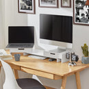 White Monitor Stand with Drawers-4