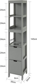 Tall Cabinet Shelf Drawer, Grey-2