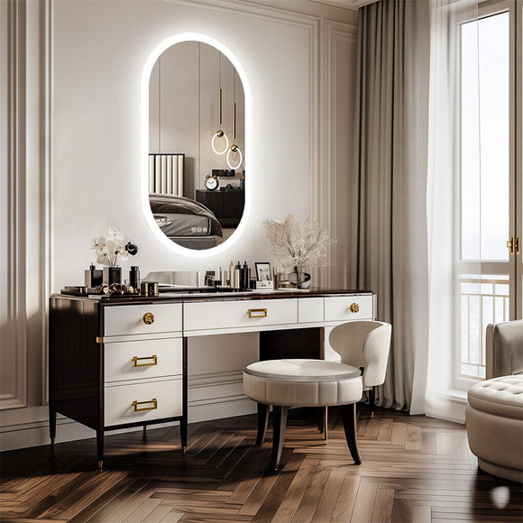 1000x500mm LED Bathroom Mirror Oval Anti-Fog Dimmable Wall Mount