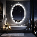 600x800mm LED Bathroom Mirror Oval Anti-Fog Dimmable-9