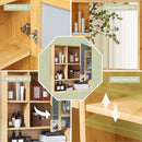 Bamboo Wall Medicine Cabinet Mirror 55.5cm 5 Shelf-10