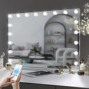White Bluetooth Hollywood Mirror Rectangle Vanity Wall Light-1