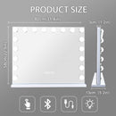 White Bluetooth Hollywood Mirror Rectangle Vanity Wall Light-8