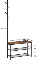 Multifunctional Entryway Coat Rack Shoe Bench for Living Room and Bedroom-4