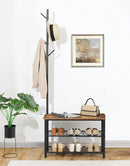 Multifunctional Entryway Coat Rack Shoe Bench for Living Room and Bedroom-5
