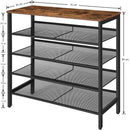 5-Tier Shoe Rack, Industrial Shoe Organizer Storage Bench-3