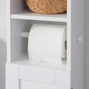 Toilet Paper Holder with Storage, Freestanding Cabinet, Toilet Brush Holder and Toilet Paper Dispenser 20x100x18 cm-7