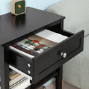 Black Bedside Table with 1 Drawer and 2 Shelves-7