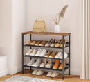 4-Tier Shoe Rack, Industrial Shoe Organizer Storage Bench-7