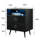 Amelia Modern LED Bedside table with USB and power socket black x 2-3