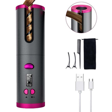 Cordless Ceramic Automatic Hair Curler for Portable Hair Styling - 0