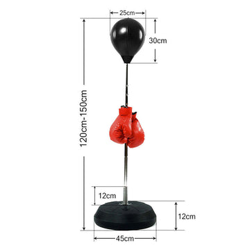 Free-Standing Boxing Set: PU Punching Ball & Boxing Gloves - 0