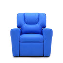 Blue Kids push back recliner chair with cup holder-1