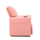 Pink Kids push back recliner chair with cup holder-13