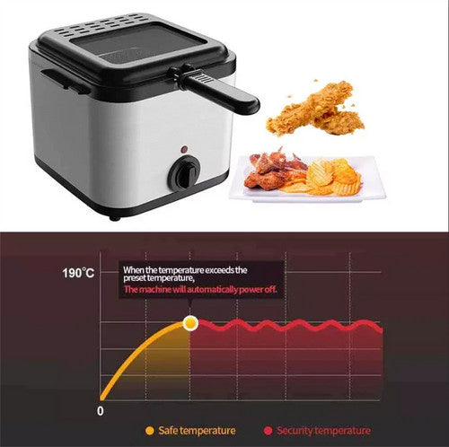 Electric Deep Fryer 2.5L French Frie Machine Oil Hot Pot Fried Chicken Grill