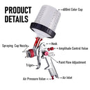 Air HVLP Spray Gun Paint Gun 600CC Gravity Feed Cup 1.4mm 1.7mm 2mm Tip AU Stock-9